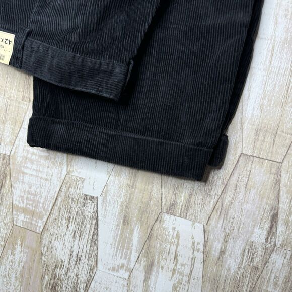 Vintage Old Navy Pants Mens 42x30 Corduroy Baggy Pleated Y2K Skater Black - Picture 2 of 8
